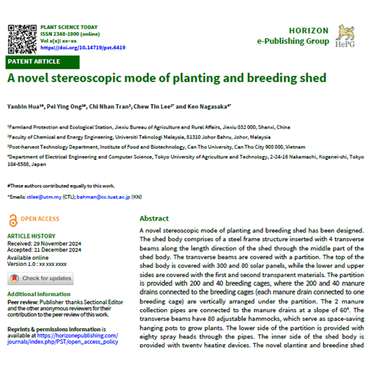 A Novel Stereoscopic Mode Of Planting And Breeding Shed Plant Science 