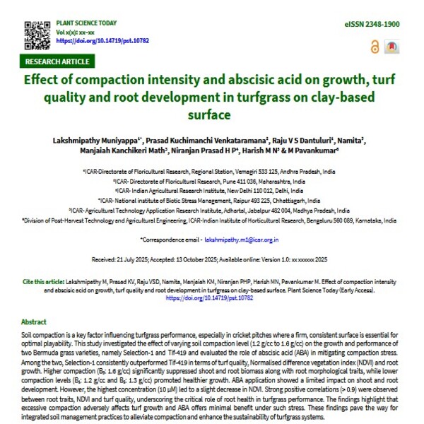 Effect of compaction intensity and abscisic acid on growth, turf ...